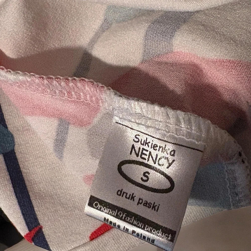 Sukienka Nency Women's Cowl Sleeveless Dress Abstract Nautical Boho Sz Small